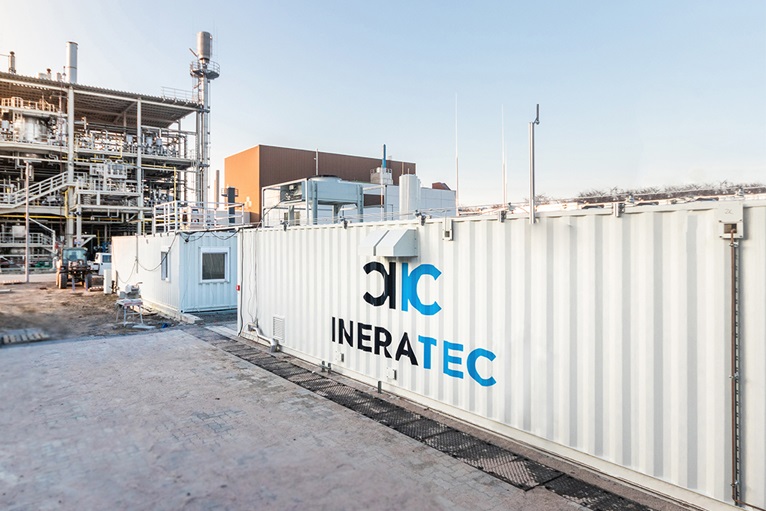 Ineratec's compact reactor technology allows the entire synthesis process to occur in compact modu...